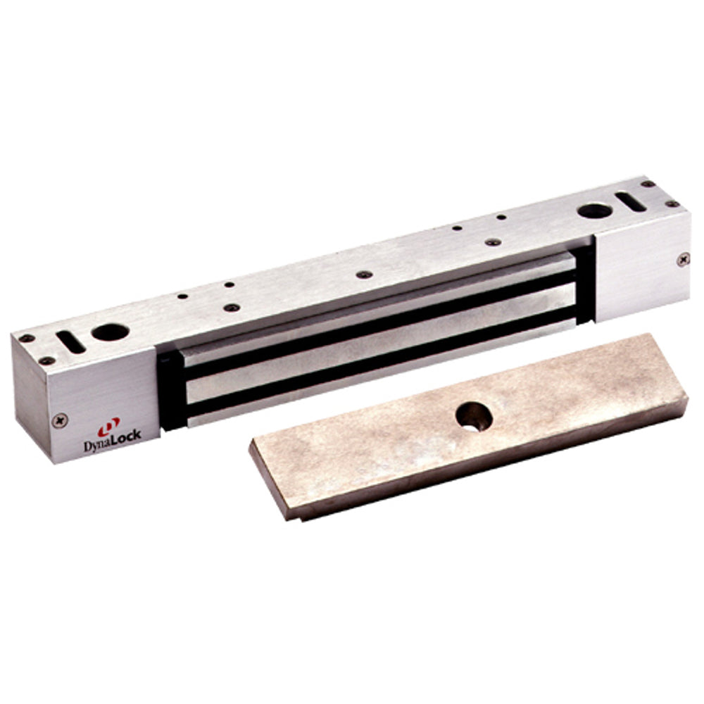 DynaLock 2268-10 228 Series 1200 lb Single Classic Low Profile Electromagnetic Lock Outswing, Time Delay, Anti-Tamper and Door Status Switches, Satin Aluminum