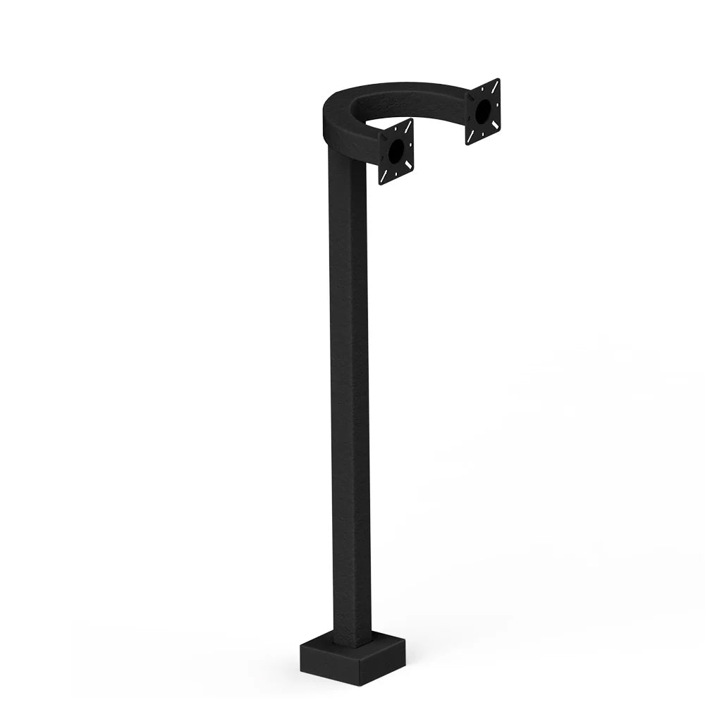 Pedestal Pro 42-TT 42" Dual Headed, Side-by-Side Pedestal, 10" Apart on Center, 10" Neck Reach, Black Powder Coated