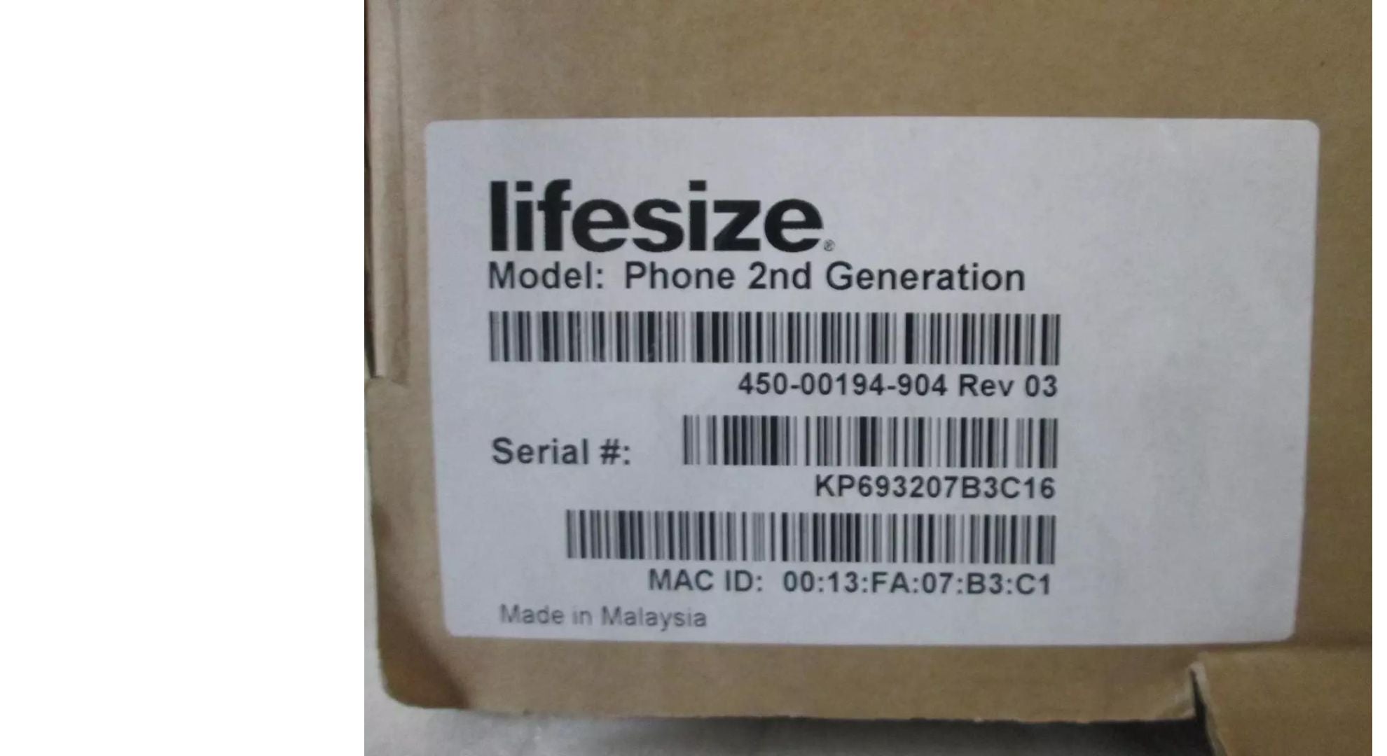 LifeSize 450-00194-904 Rev 3 Phone 2nd Generation