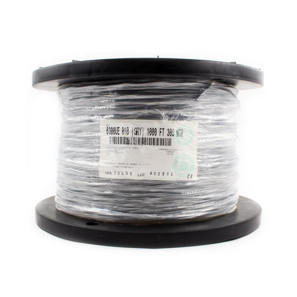 Belden B6300UE-U1000 Audio Cable, 18 AWG, Stranded, 2, Bare Copper, 1000 ft.