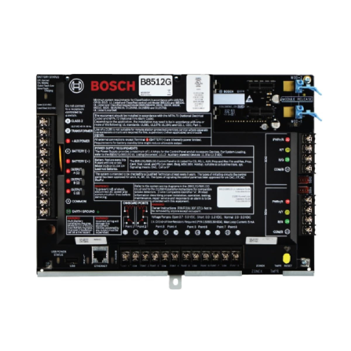 Bosch B8512G-ROSS-V B9512G IP Control Panel with B8103 Enclosure/transformer, B8103, D101, D1640, B444-V