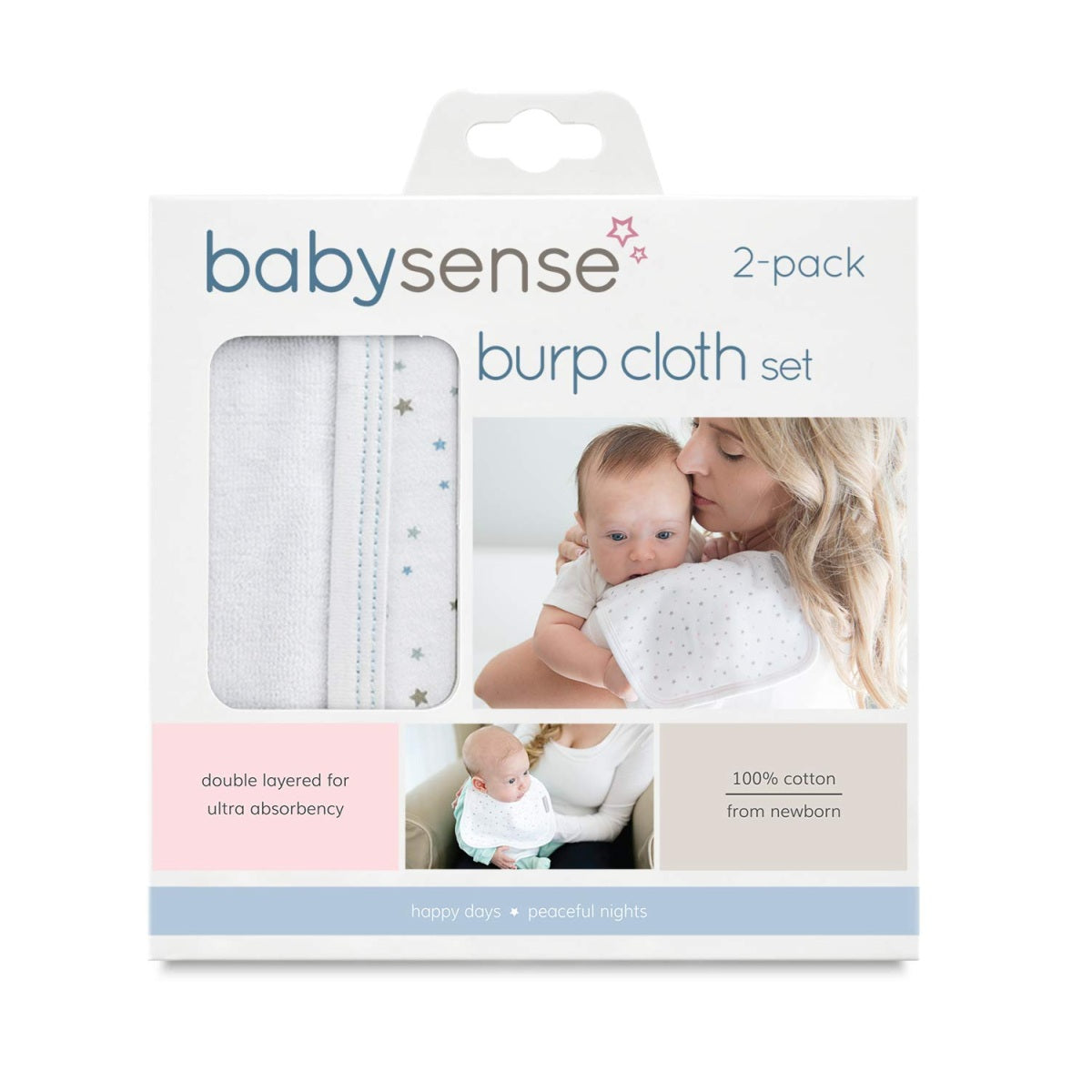 Babysense BYSE-BURPSET-BLUE-PK40 Burp Cloth Set (Pack of 40)