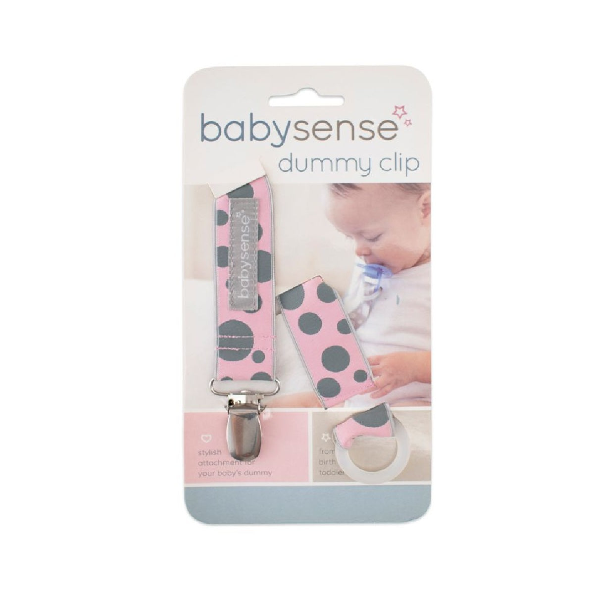 Babysense BYSE-PACIFIERCLIP-PINK-PK600 Baby Sense - Pacifier Clip - Pink (Pack of 600)