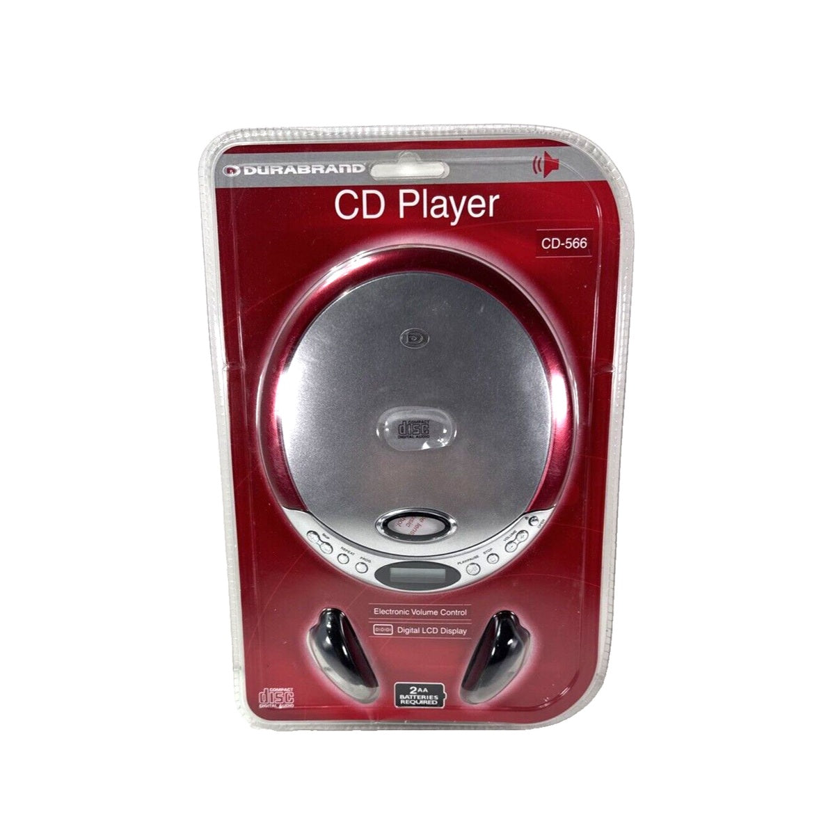 Durabrand CD‑566 Portable CD Player (Programmable, Silver)