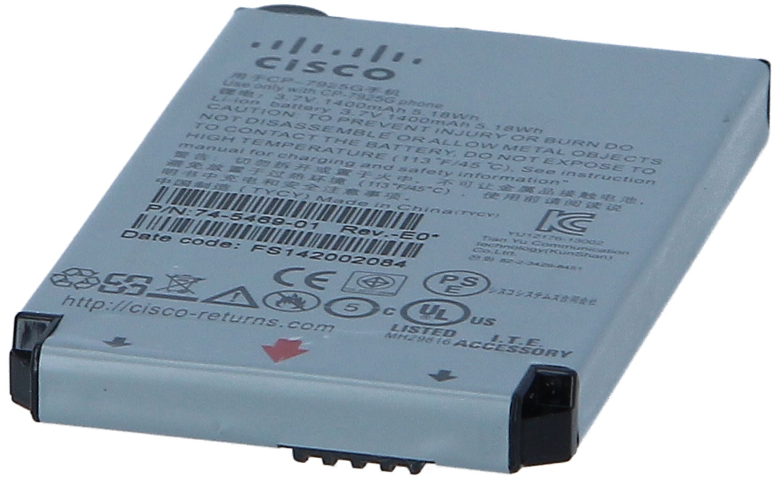 Cisco OEM CP-7925G 1500 mAh Extended Battery
