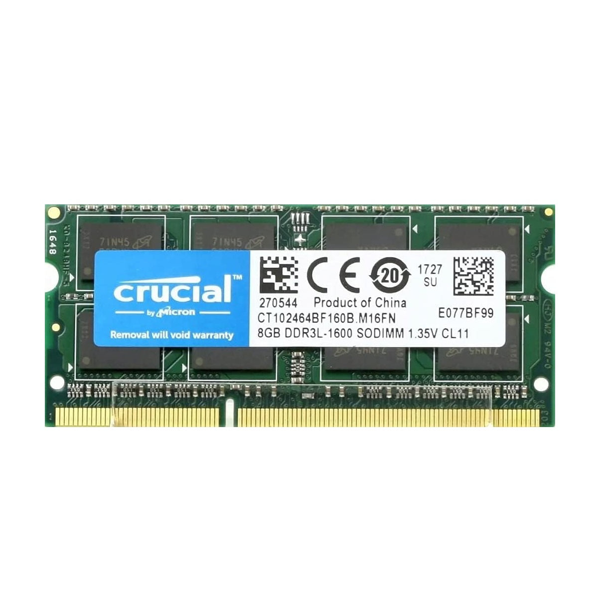 Crucial CT102464BF160B.M16FN-RAM 8GB PC3-12800S DDR3-1600 SODIMM Laptop Memory