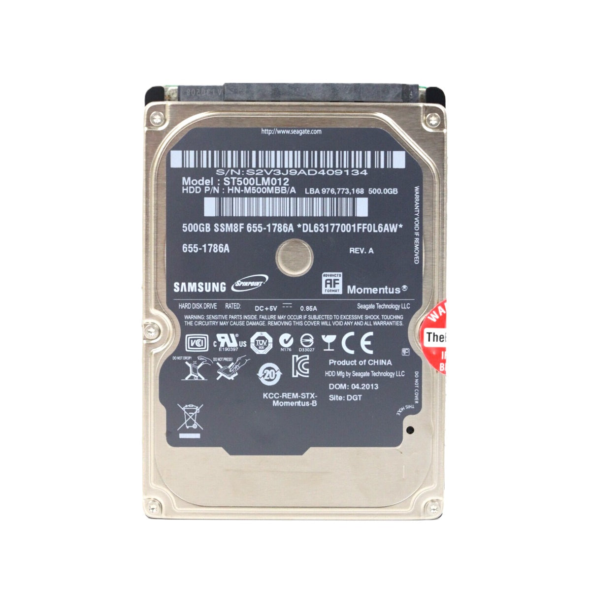 Apple Samsung Momentus 500GB 2.5" SATA Hard Drive HDD ST500LM012 655-1786A