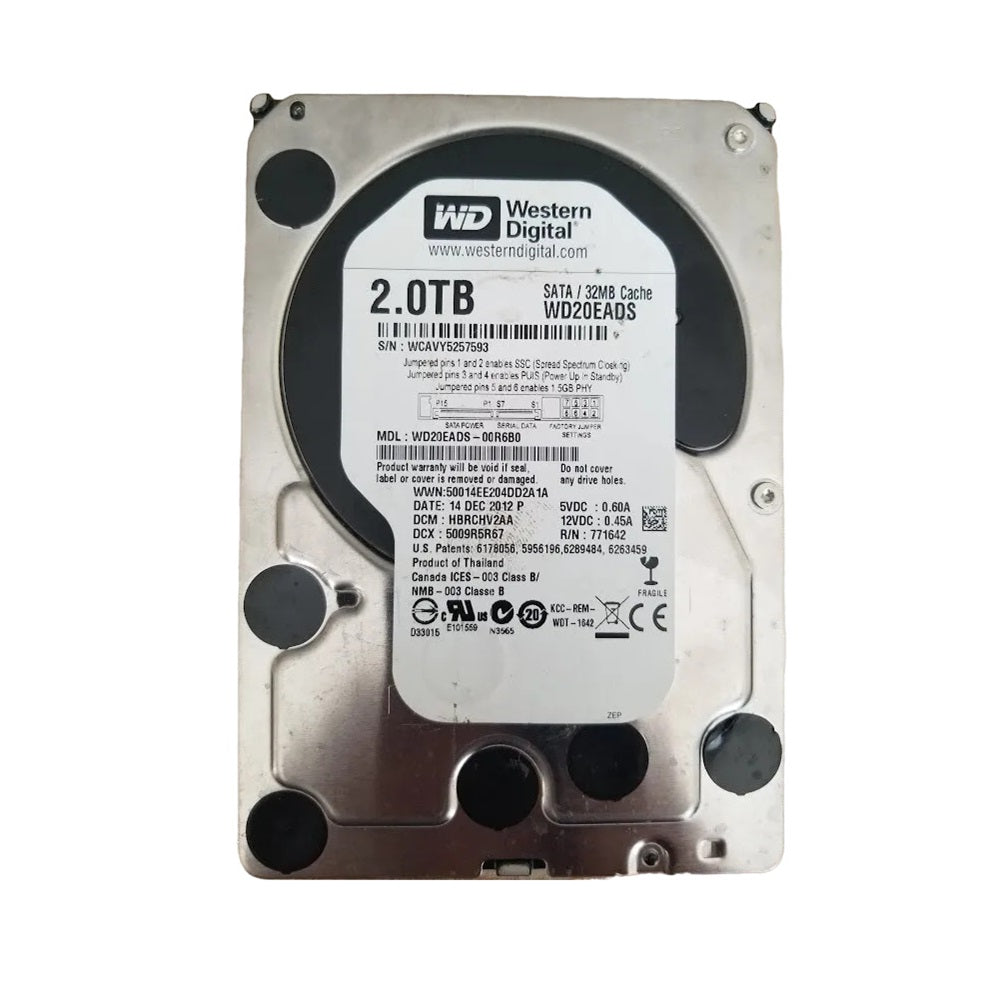 Western Digital WD20EADS-00R6B0 Caviar Green 2TB SATA III 3.5” Internal Hard Drive