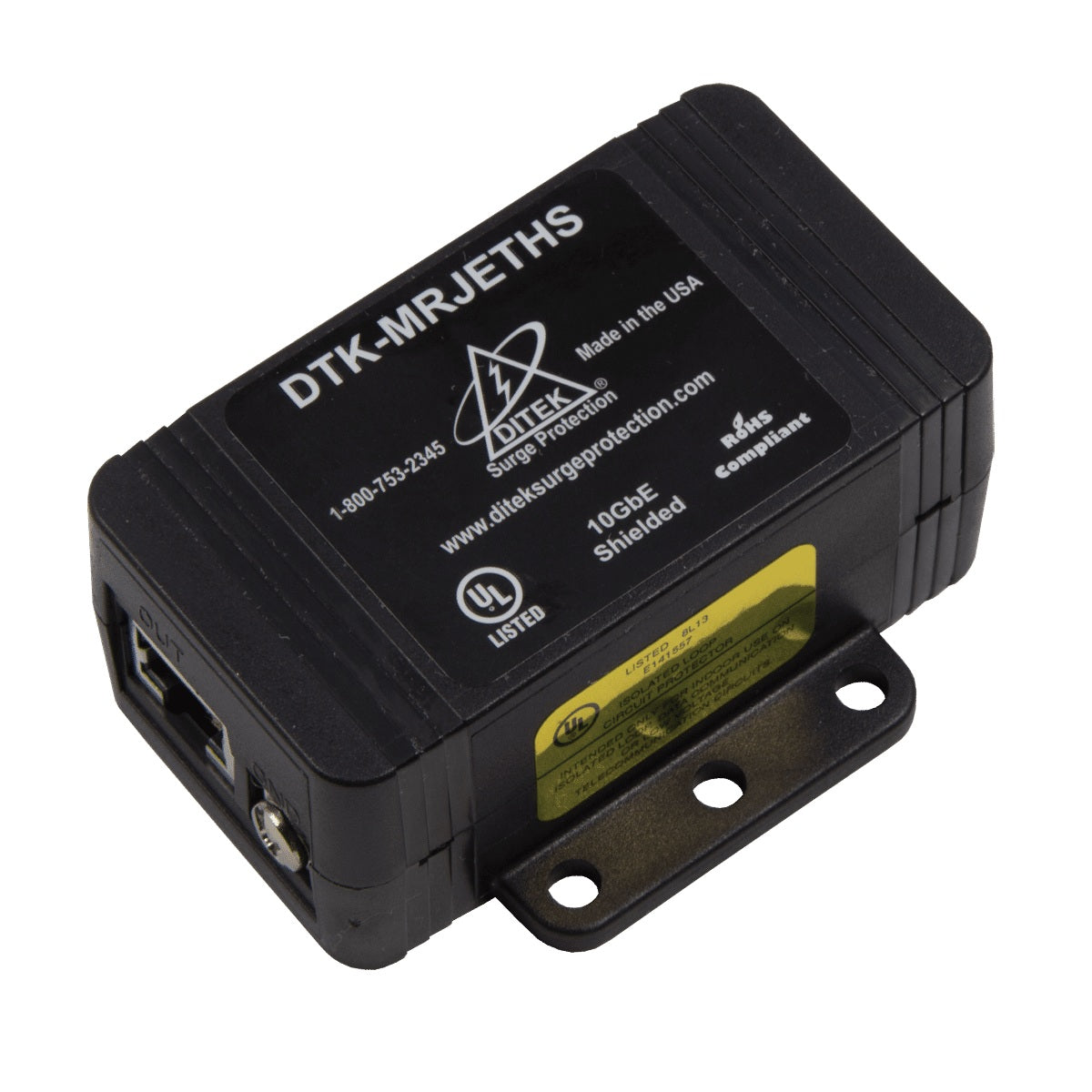 Ditek DTK-MRJETHS Ethernet Surge Protector,CAT5e, CAT6 and CAT6A Data Lines