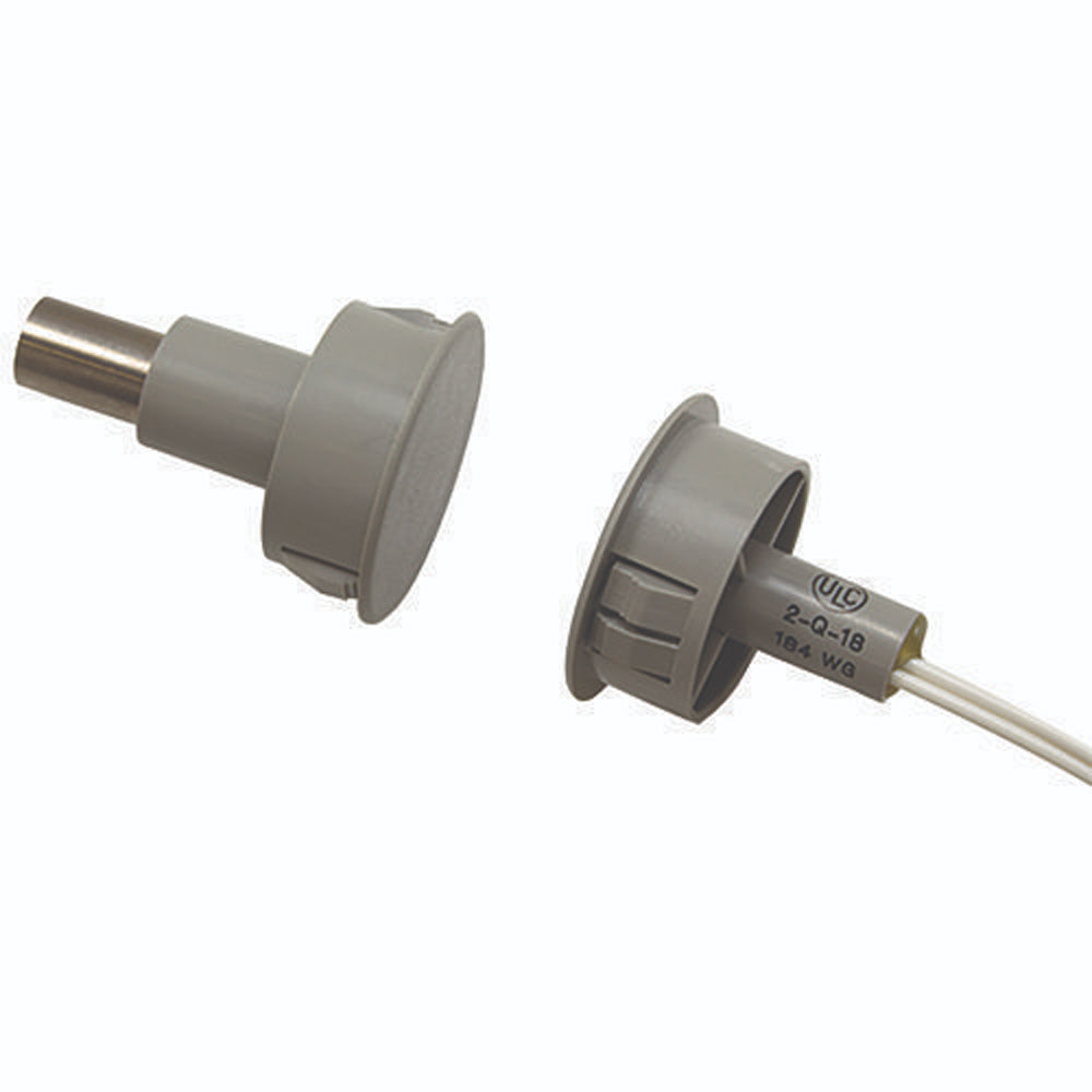 GRI 184-12WG 184 Series 1" Steel Door Recessed Switch Set, Wide Gap, 10W, 200VDC, 0.40 Amp, Closed Loop, N/O, A, and U.L. 10C Fire Rated Gray