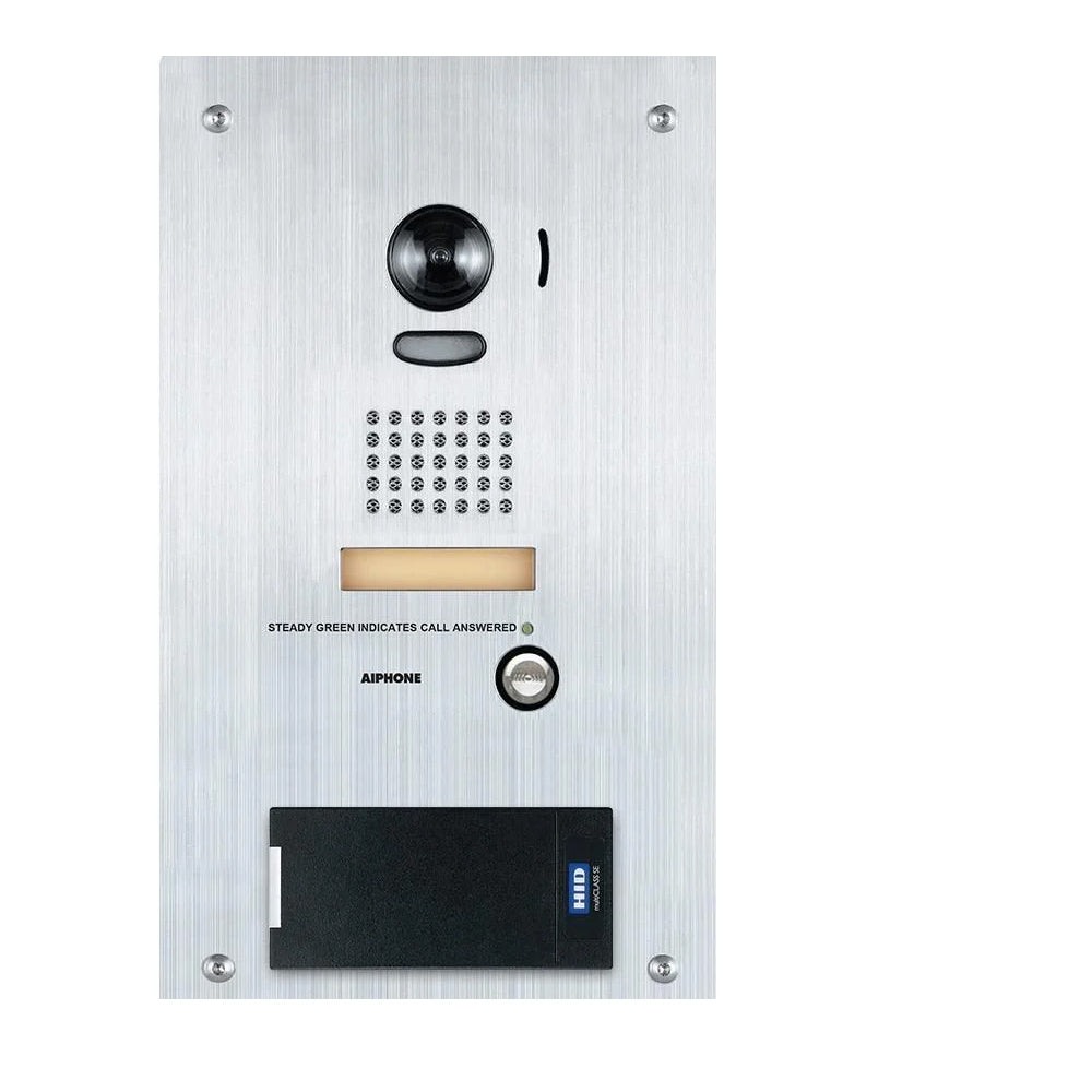 Aiphone IS-IPDVF-RP10 IP Video Door Station with HID RP10 multiClass Reader, Flush Mount Stainless Steel