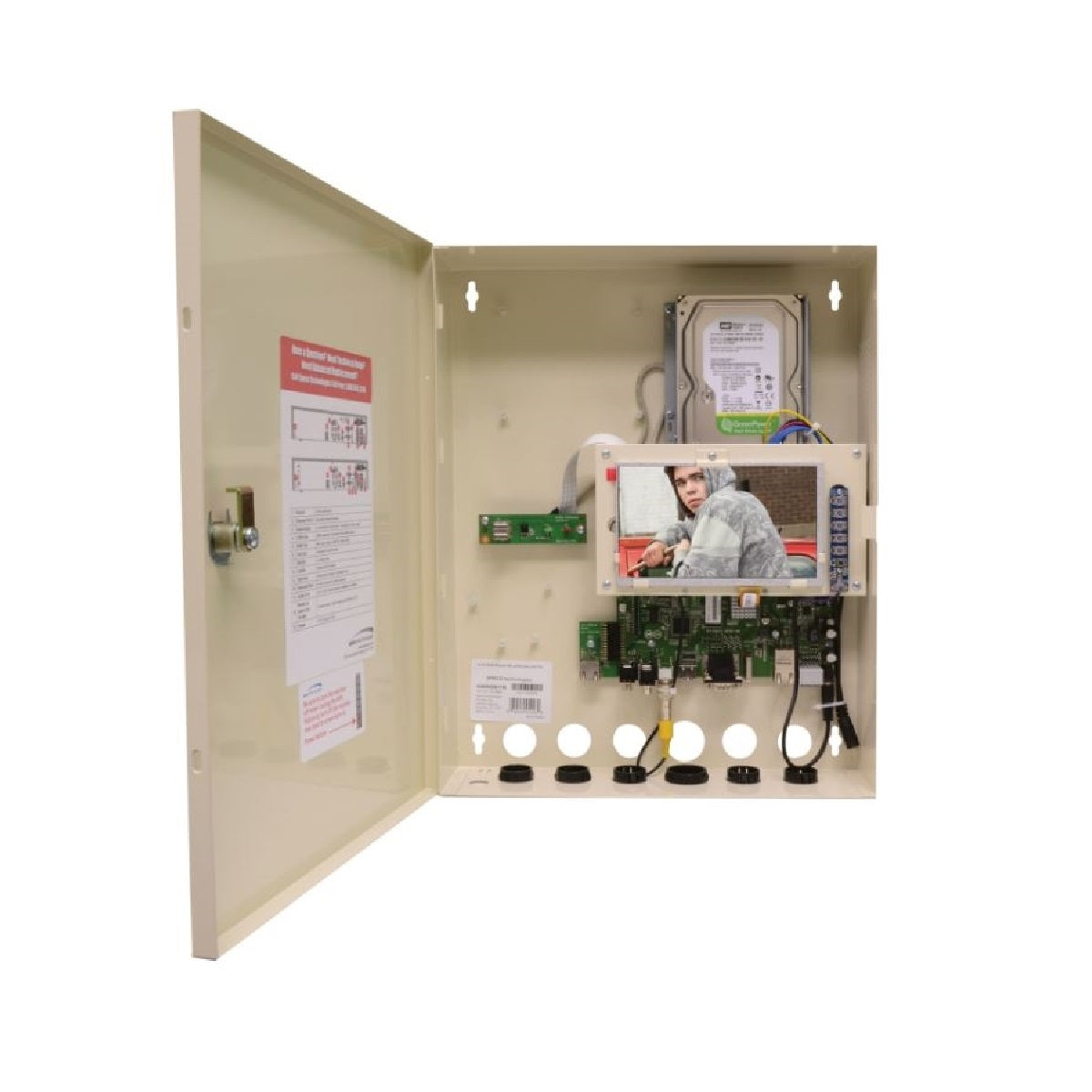 Speco N8WNUM8TB 8 Channel 4K Plug & Play Wall Mount NVR with 8 Built-In PoE Ports and Built-In Monitor, 8TB