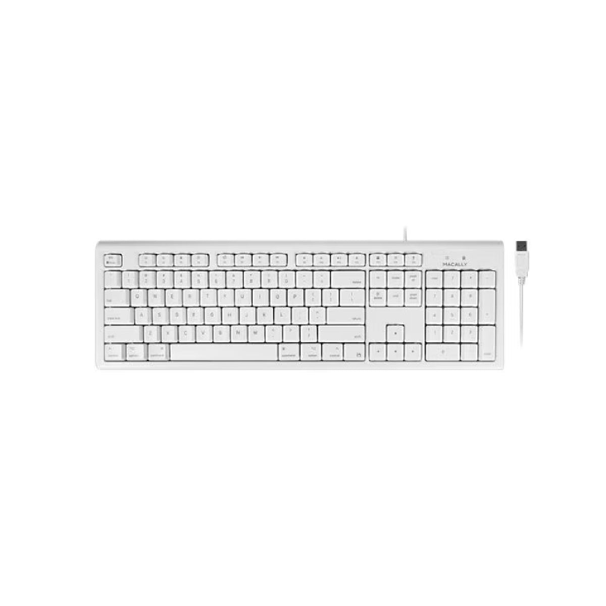 Macally QKEY White 104-Key Full-Size USB Keyboard.