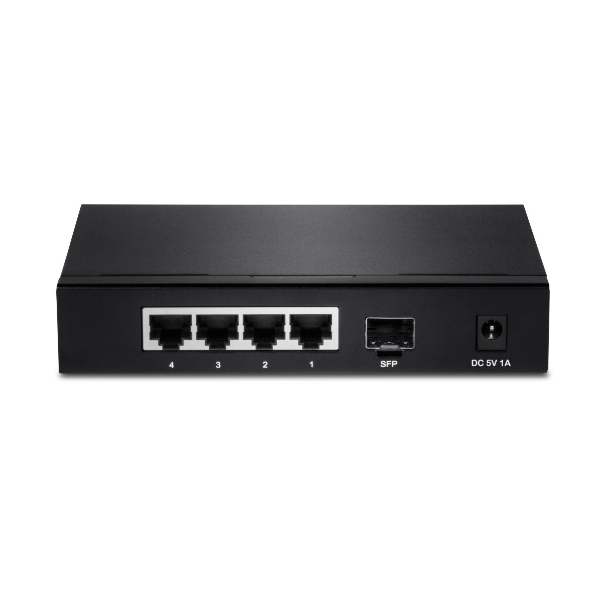 TRENDnet TEG-S51SFP 5-Port Gigabit Compact Metal Desktop Switch with SFP Slot,, Fanless Design, Wall Mountable