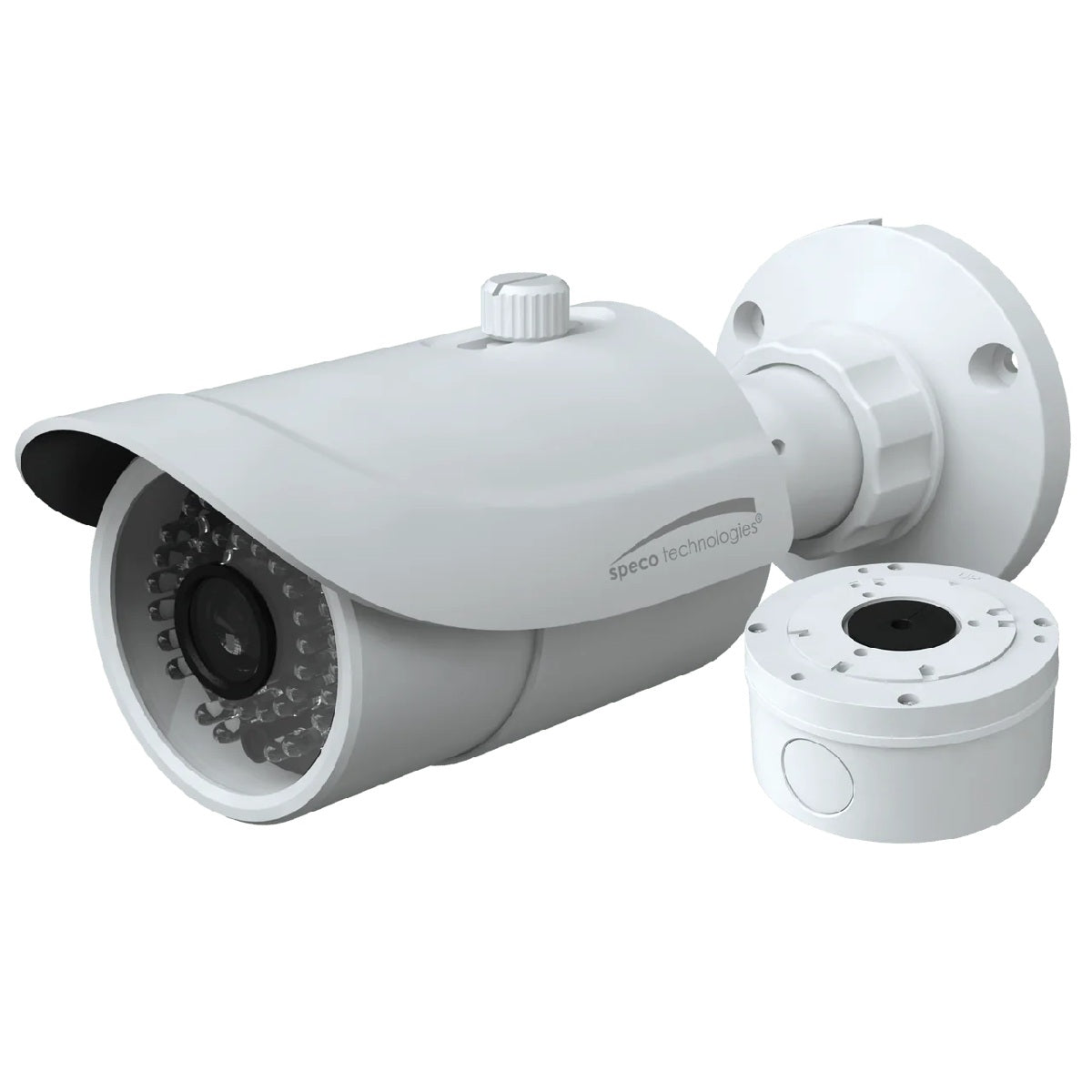 Speco Technologies VLBT6W 2MP HD-TVI Bullet Camera, IR, 2.8-12mm Lens, Included Junc Box, White Housing