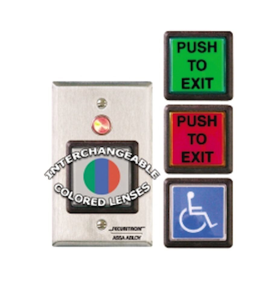 Securitron PB22 Momentary Illuminated 2in Square Push Button