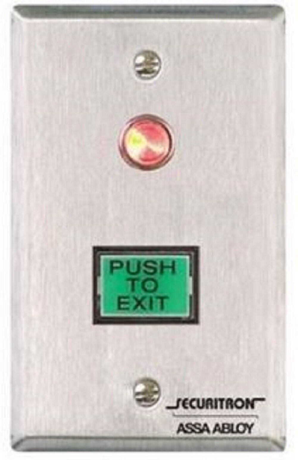 Securitron PB3 Momentary Push Button  Single Gang  Illuminated  Green/Red Lens