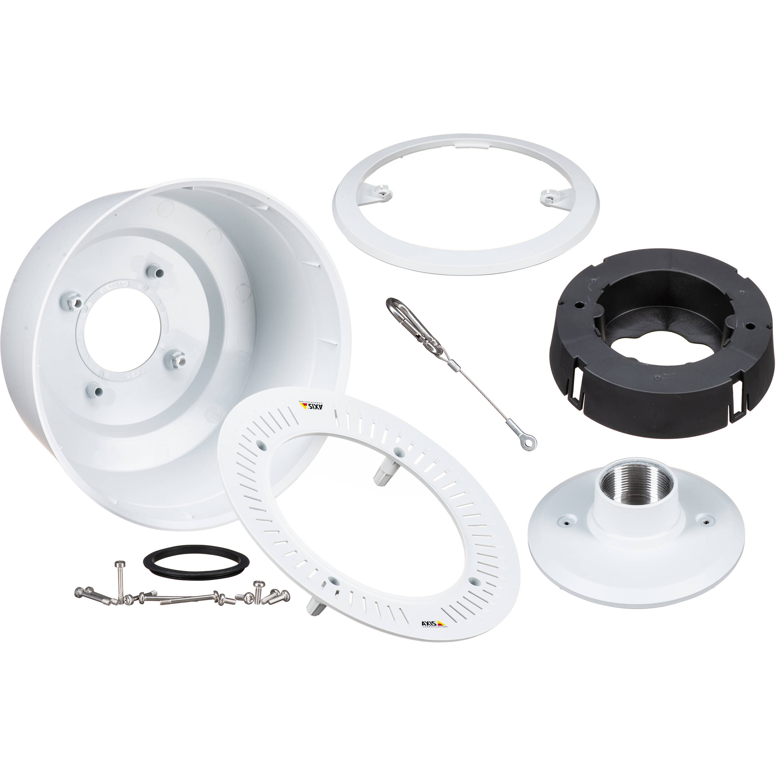 Axis Communications T94V02D (01505-001) Indoor/Outdoor Pendant Kit Mounting on 1.5" NPS Threaded Brackets, White