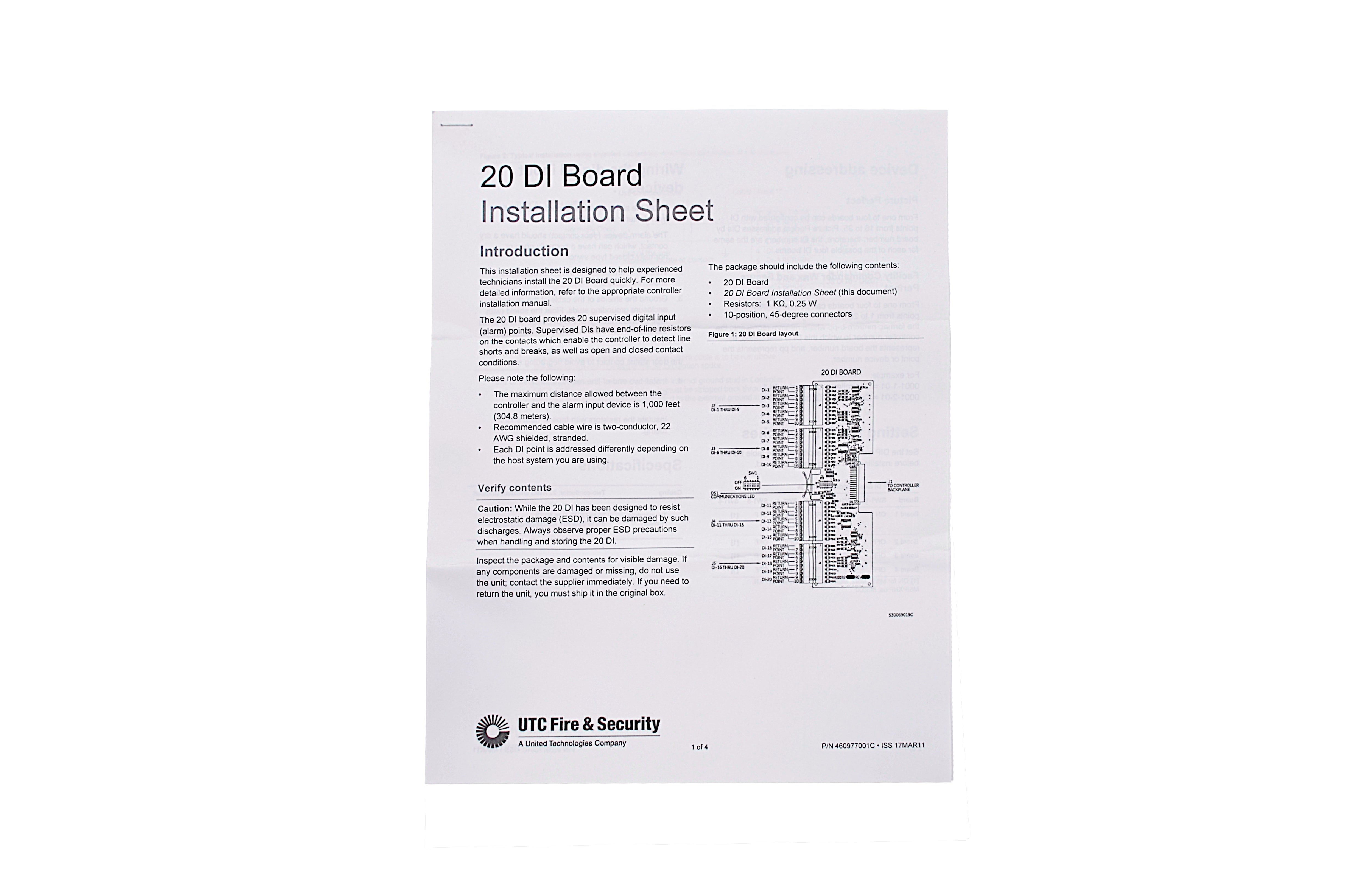 UTC 110072003 Supervised Digital Input Board