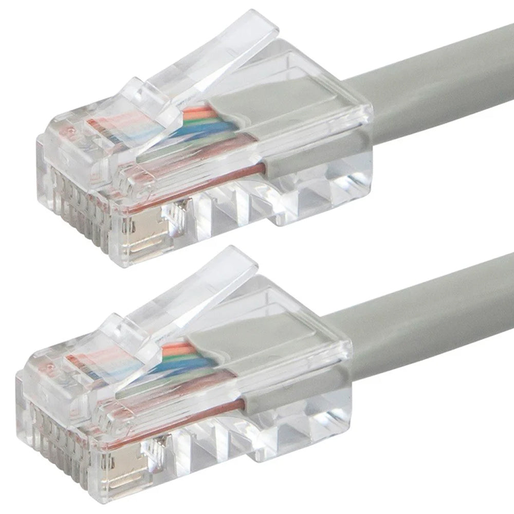 Monoprice Cat6 7ft Gray Patch Cable, UTP, 24AWG, 550MHz, Pure Bare Copper, RJ45, Zeroboot Series Ethernet Cable (Pack of 8)