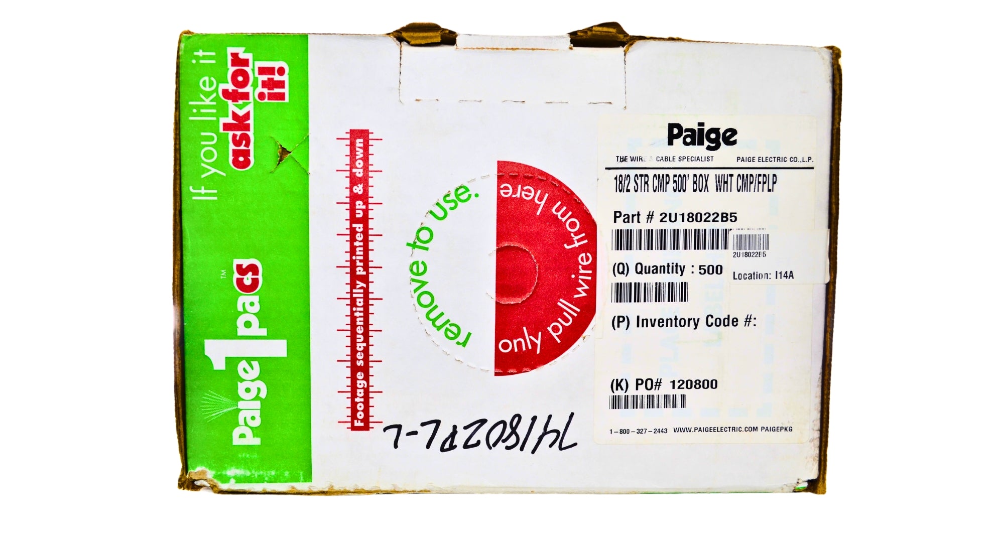 Paige 2U18022B5 18/2 Sound and Security Plenum Cable