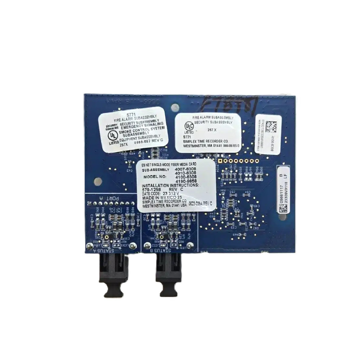Simplex 4007-6308 ES NET SM FIBER Media Card