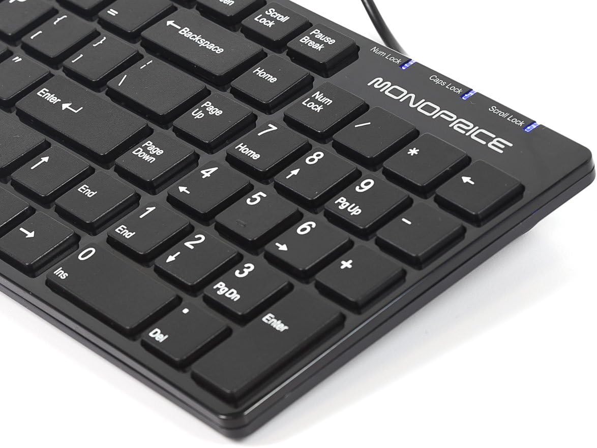 Monoprice K3 Chocolate Style USB Keyboard, Black (109276)
