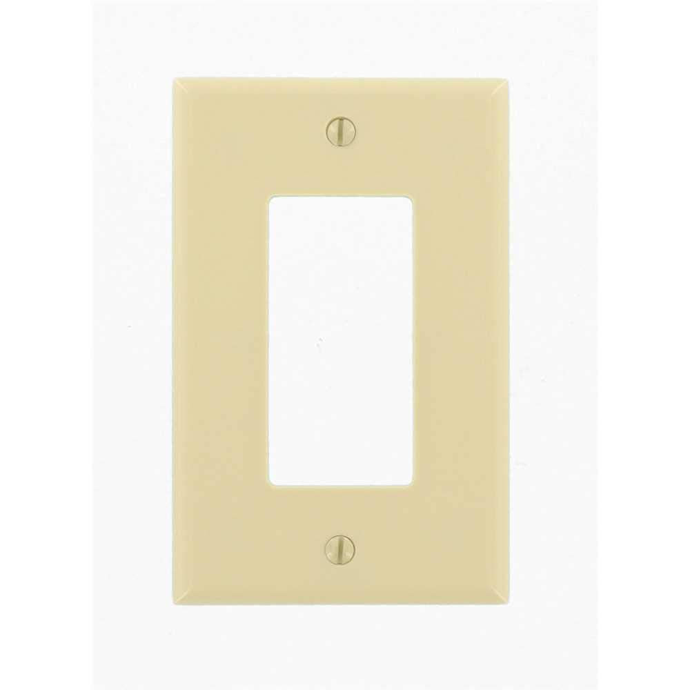 Leviton 80601-I 1-Gang Decora/GFCI Device Wallplate , Midway Size, Thermoset