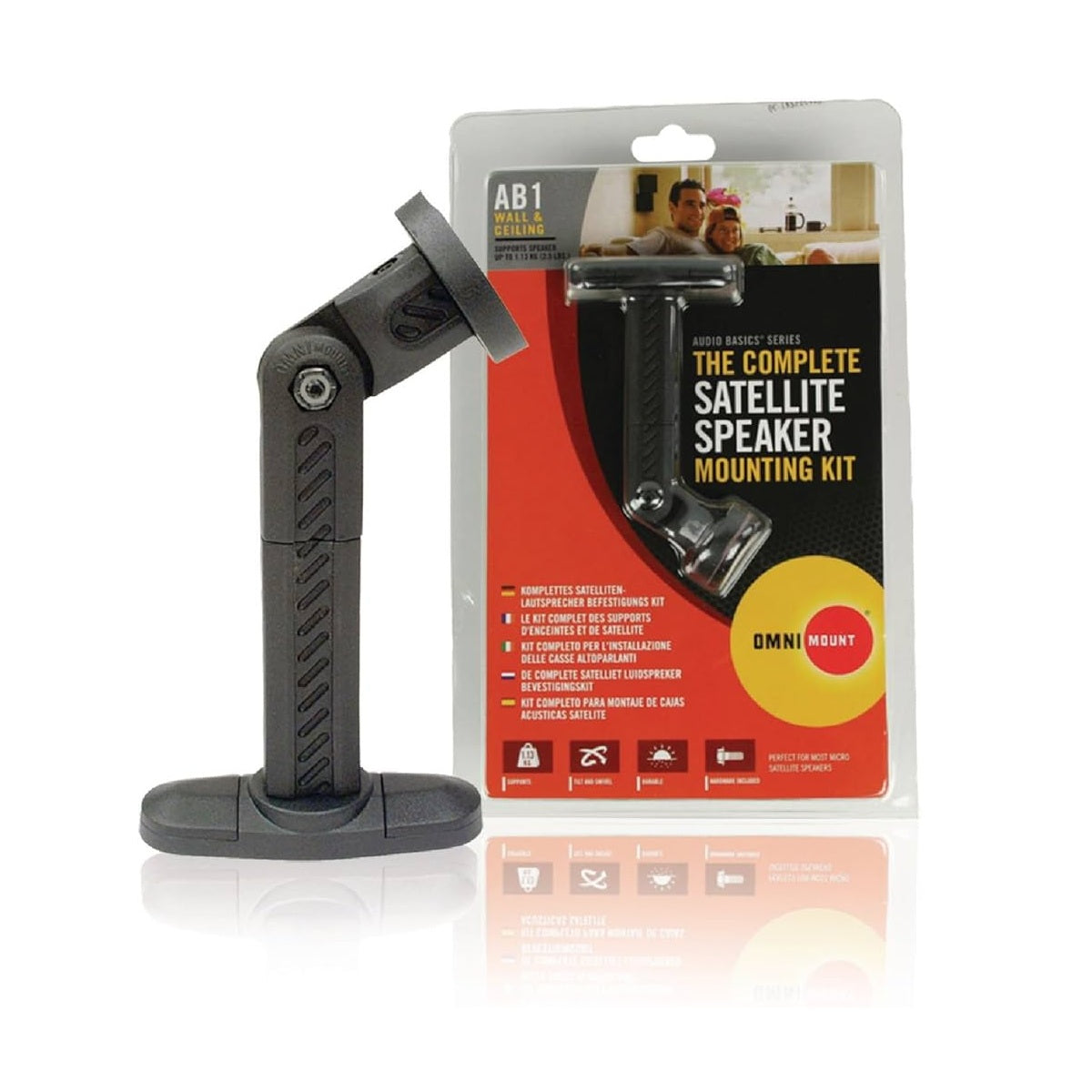 OmniMount AB1-G Gray Satellite Speaker Wall Ceiling Mount Supports