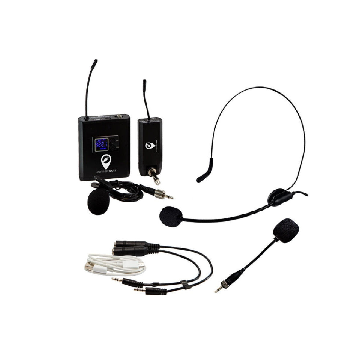 Anywhere Cart AC-WRLS-MIC Digital Wireless Microphone System with Lavalier, Headset, and Gooseneck (900 MHz)