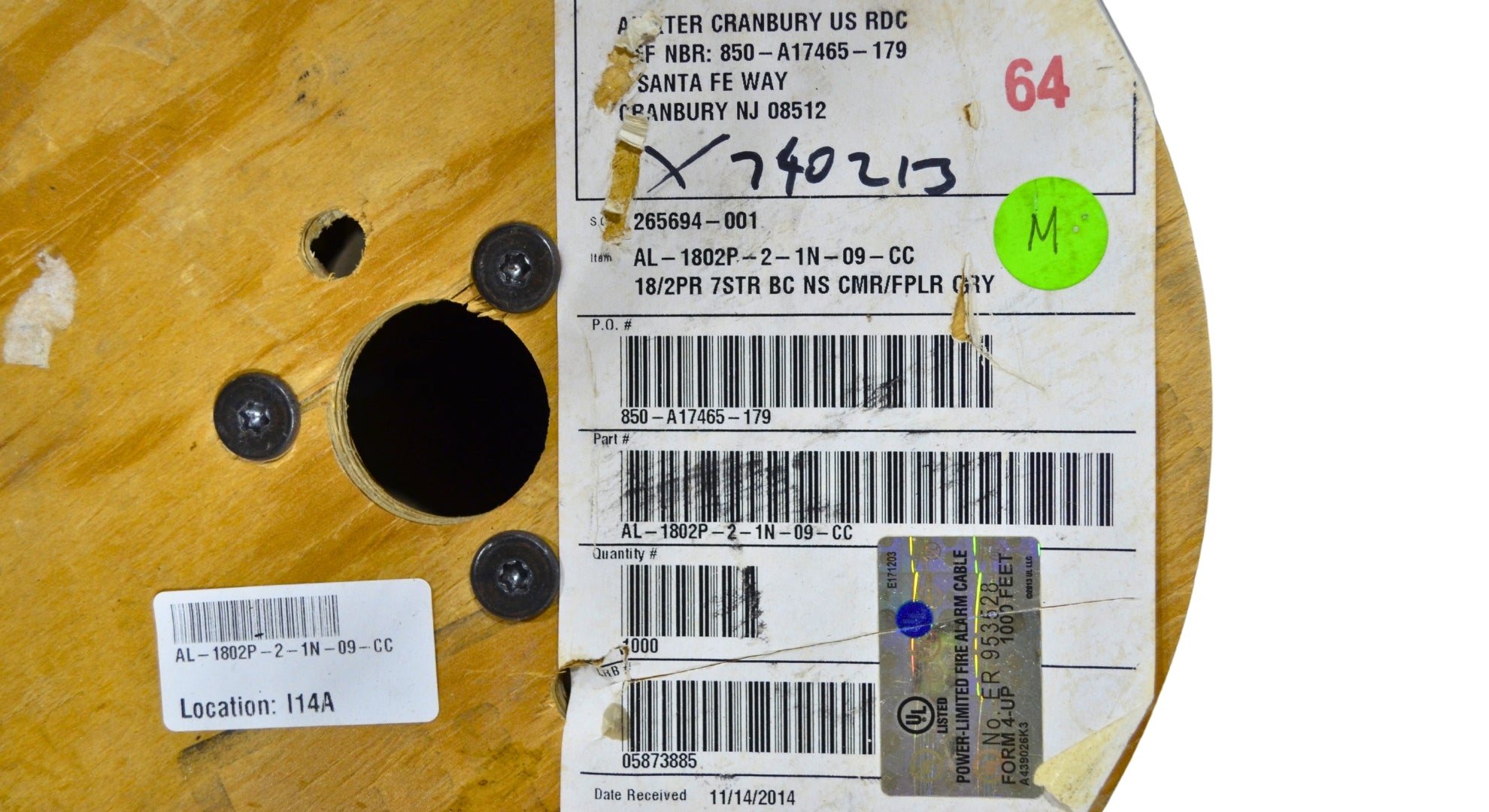 Anixter AL-1802P-2-1N-09-CC 18AWG 7/0152 Bare Copper