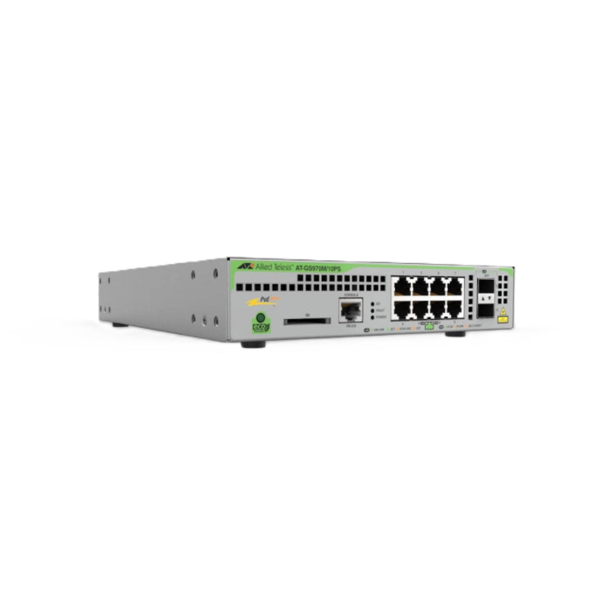 Allied Telesis AT-GS970M10PSR10 8-Port 10/100/1000T Managed Switch with 2 SFP Ports