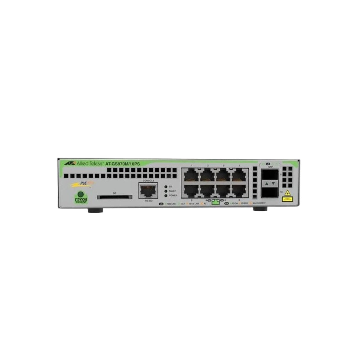Allied Telesis AT-GS970M10PSR10 8-Port 10/100/1000T Managed Switch with 2 SFP Ports
