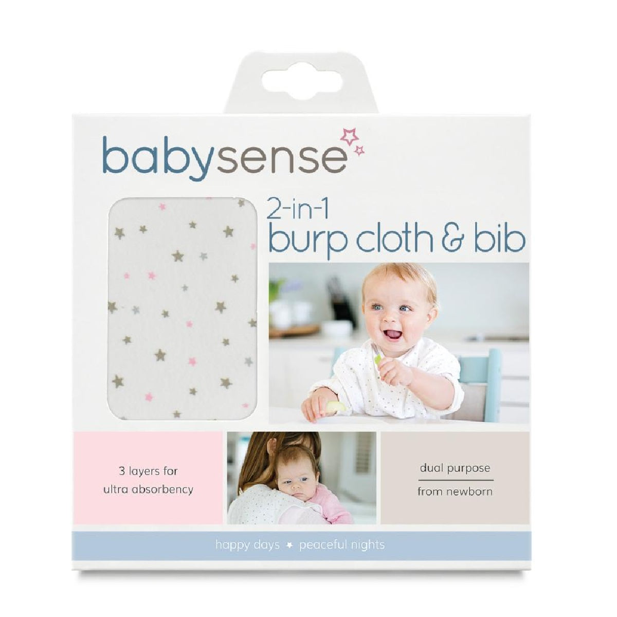 Babysense BYSE-BURPSET-BLUE Burp Cloth Set – Blue (Pack of 50)