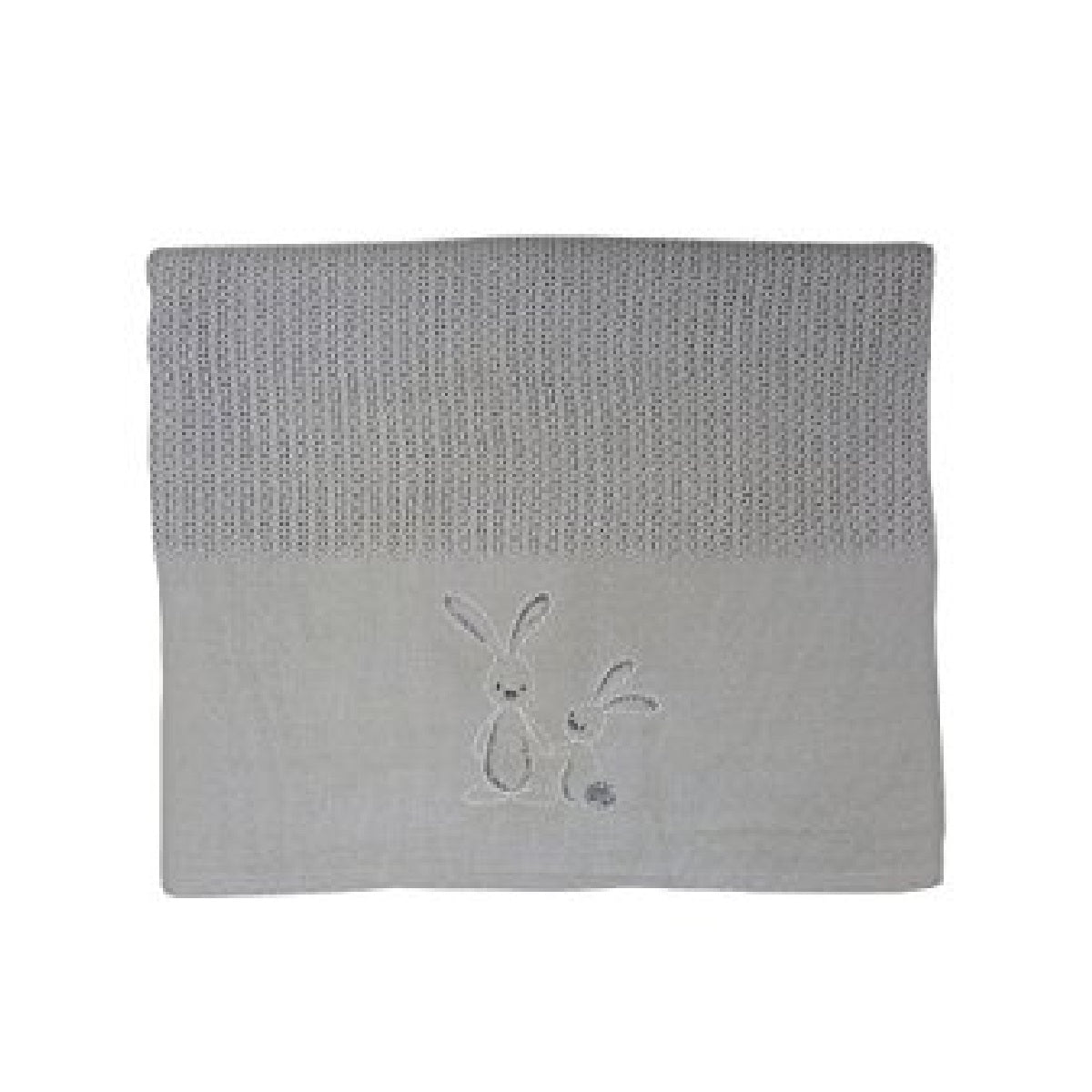 Babysense Baby Cellular Blanket, Grey, Bunnies Prints, Cotton, Large