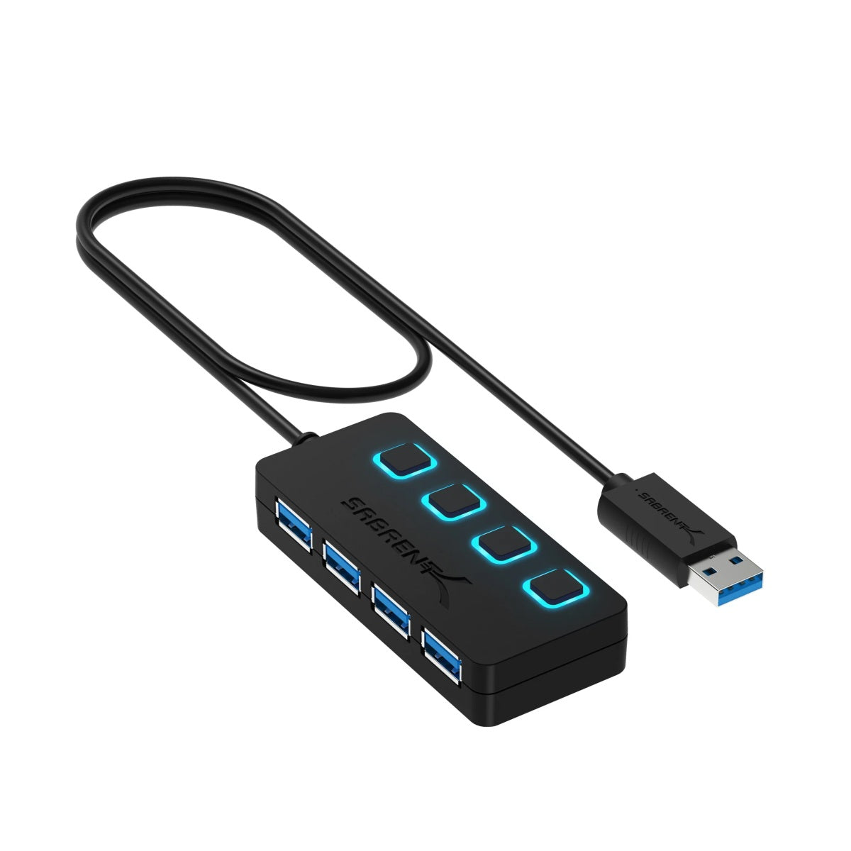 Sabrent CB-HUB4 4-port USB 2.0 32ft Active Extension Flexible Hub