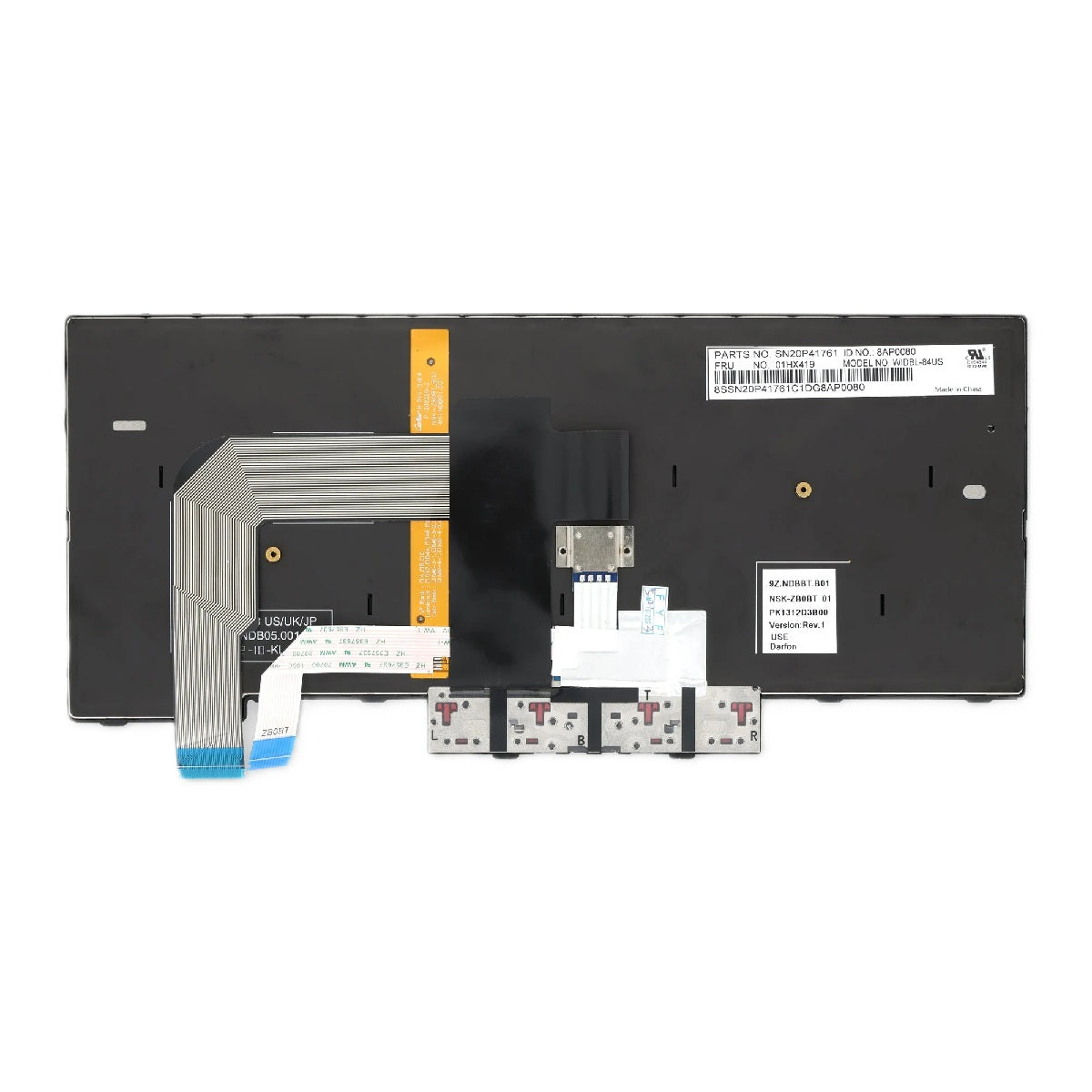 Lenovo ThinkPad 01HX419-MBD T480 Backlit US QWERTY Laptop Keyboard with Trackpoint