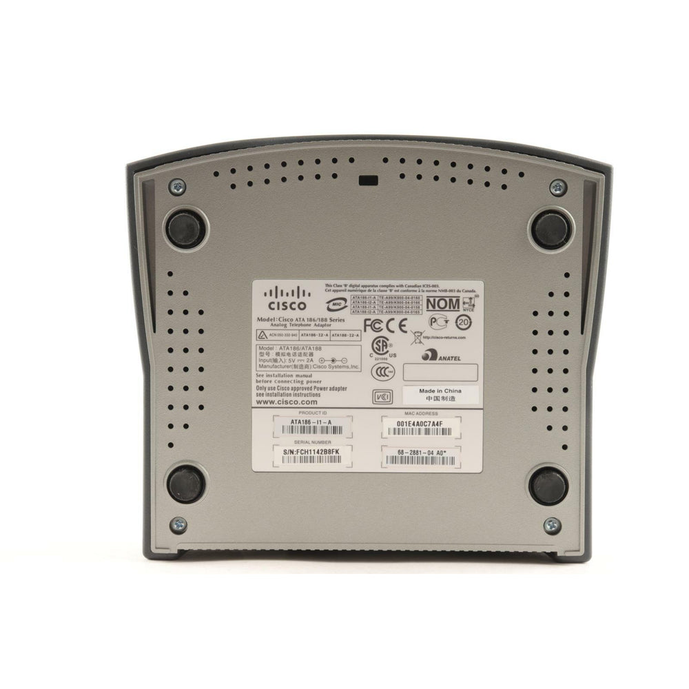 Cisco ATA-186-I1-A VOIP Analog Telephone Adapter ATA 186 Modem