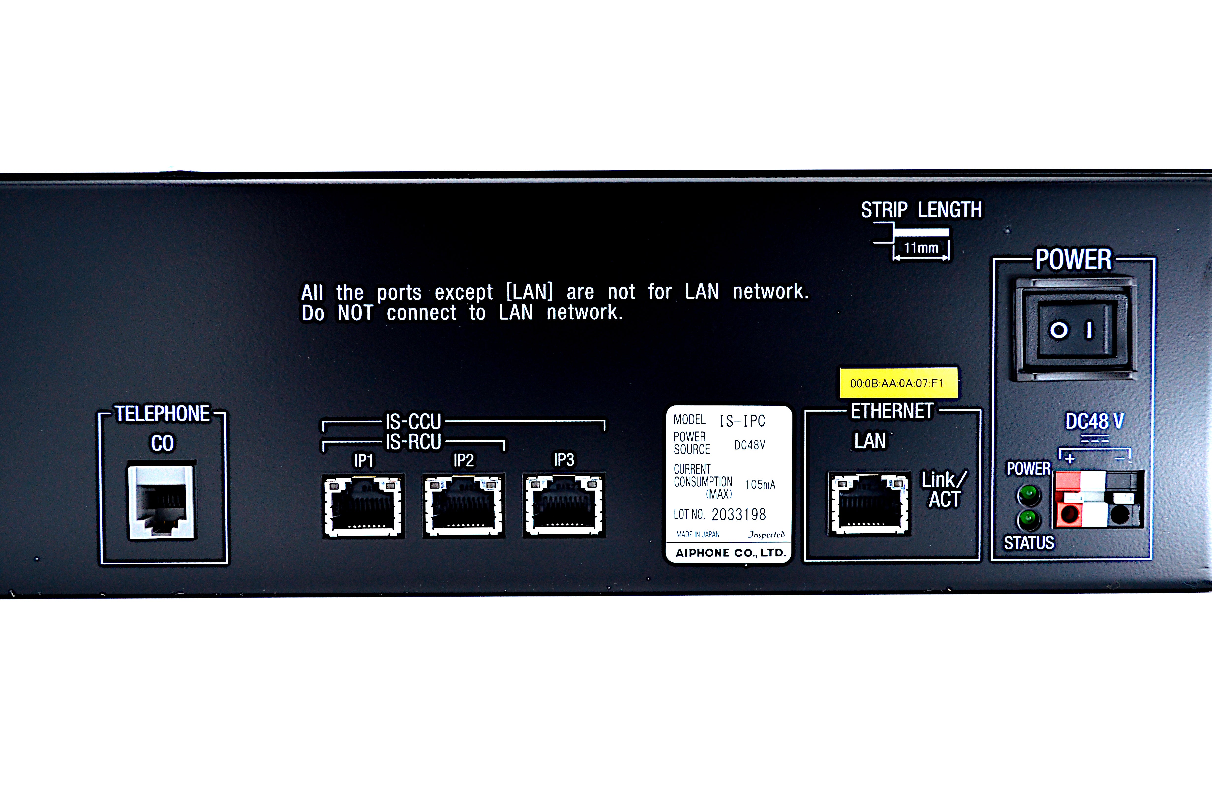 Aiphone IS-IPC IS Series IP Control Unit/ Telephone Transfer Unit for Hybrid