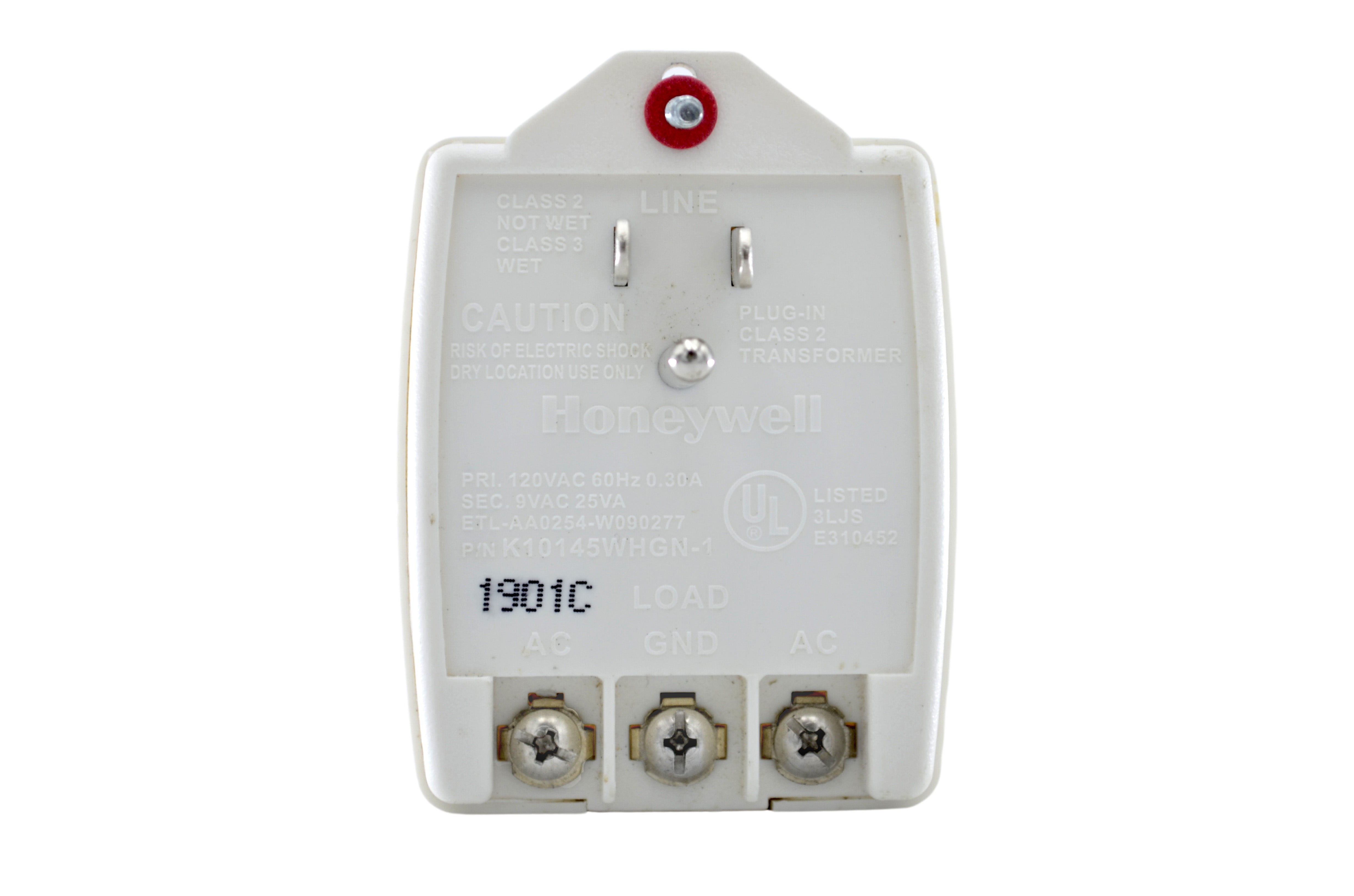 Honeywell K10145WHGN-1 Transformer Class II White 9VAC 25VA