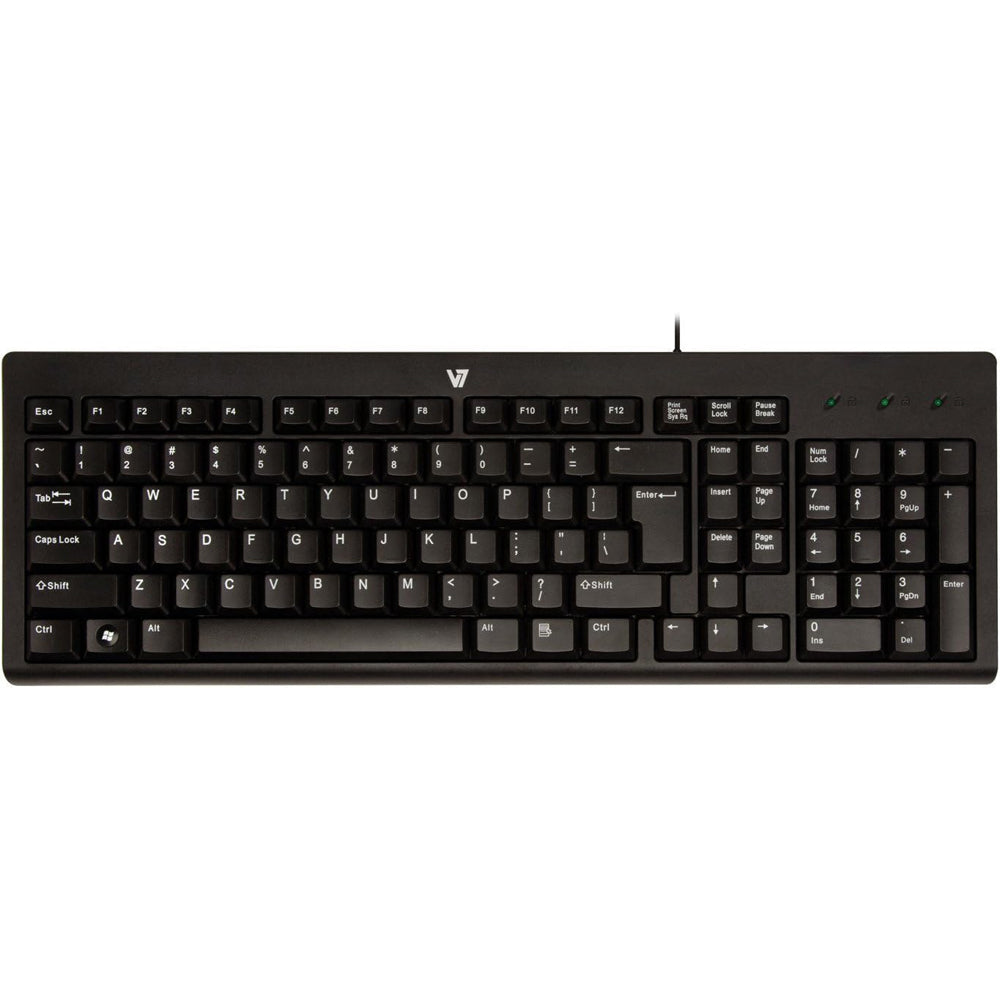 V7 KC0A1-4N6P Keyboard Wired Standard Keyboard, Black