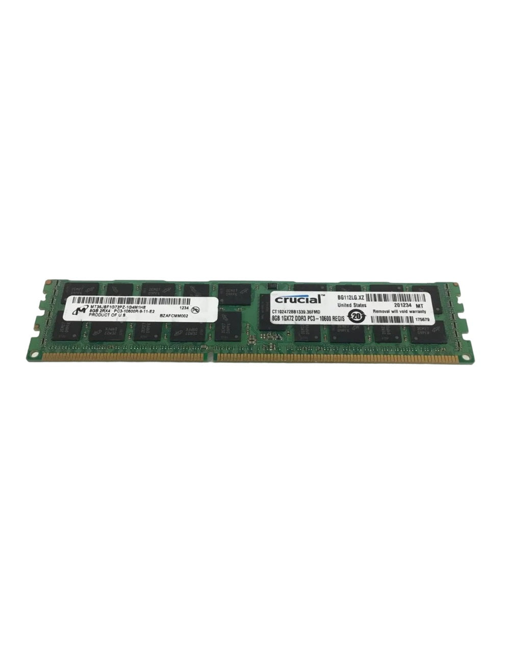 Micron MT36JSF1G72PZ-1G4M1 8GB DDR3-1333 PC3-10600R Reg ECC Server Memory