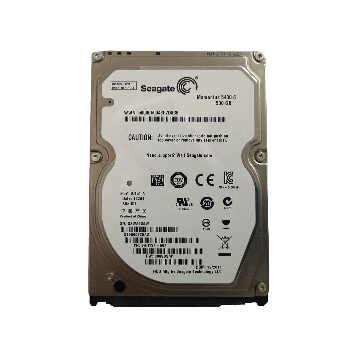 2.5" Seagate ST9500325AS 500gb Hard Disk 8MB SATA