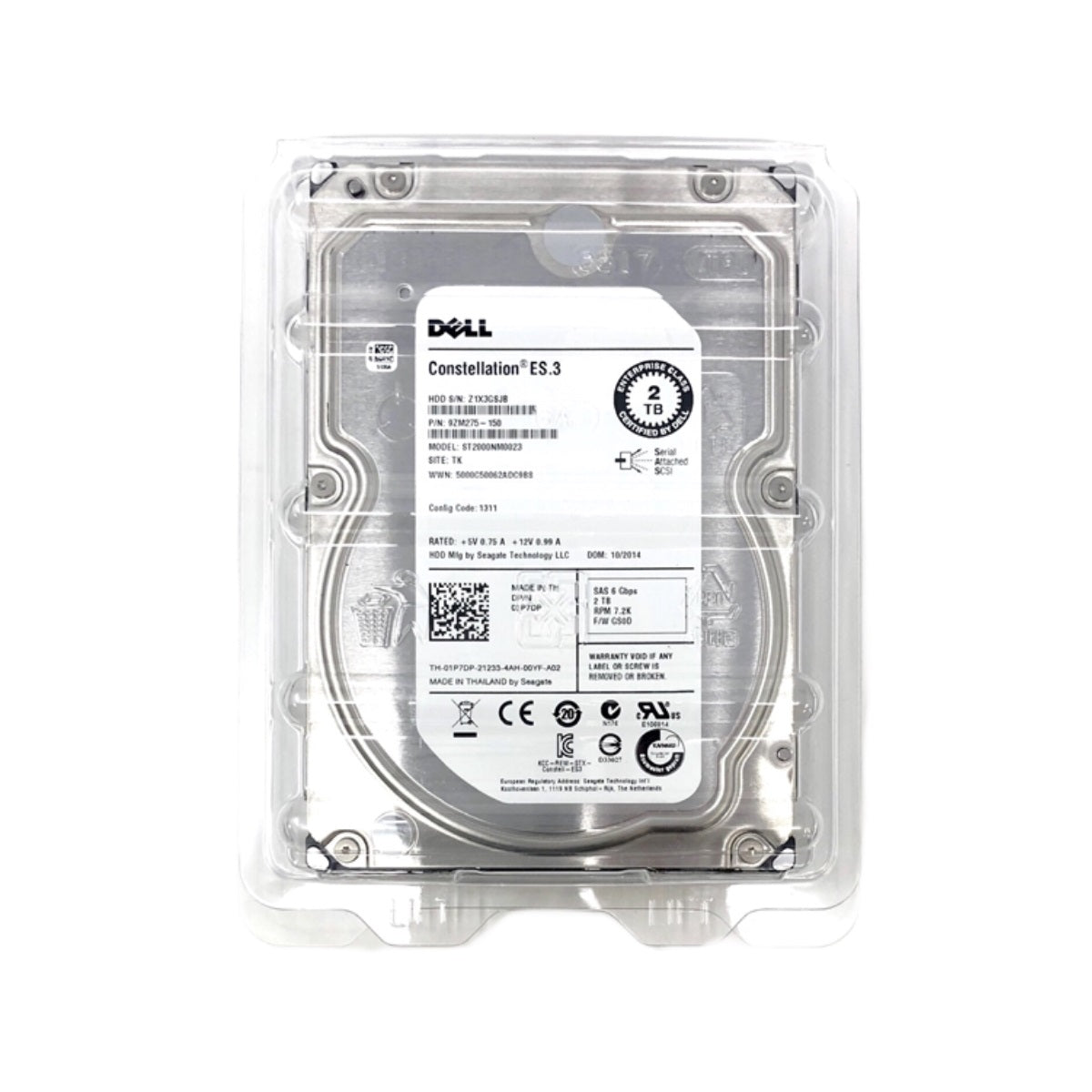 Dell ST2000NM0023 Equallogic 2Tb SAS 6Gbps 7.2K Hard Drive PS4100