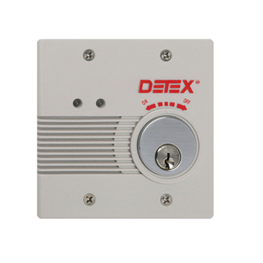 Detex EAX-2500SxMC65AA AC/DC External Powered Wall Mount Exit Alarm, Mortise Cylinder