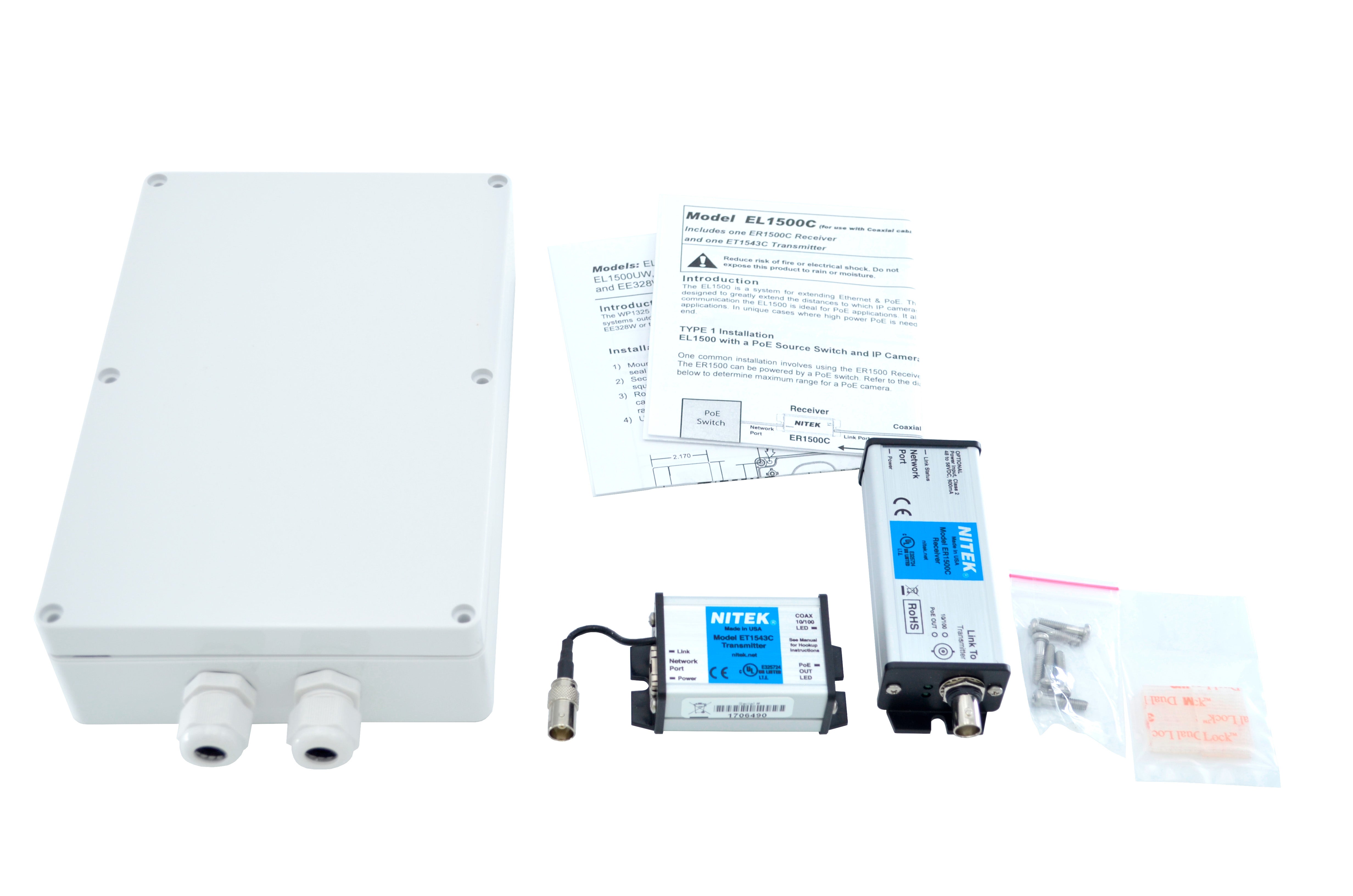 Nitek EL1500CW Outdoor Rated Ethernet & PoE Extender