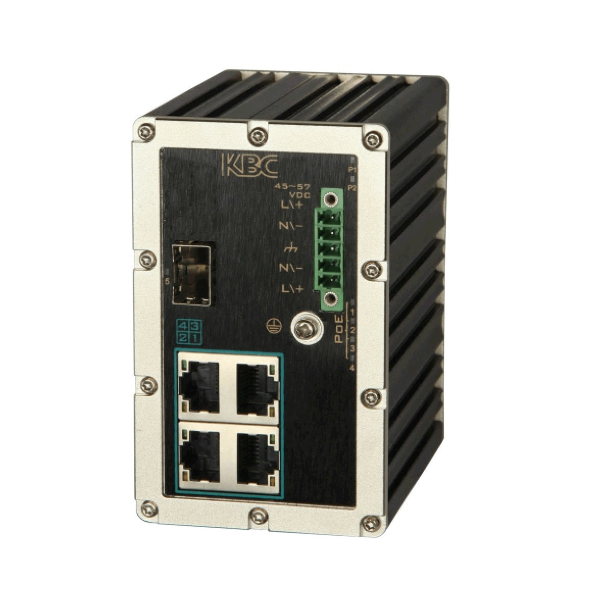 KBC Networks ESUGS4-P1-B 5-Port Unmanaged Industrial Gigabit Ethernet Switch