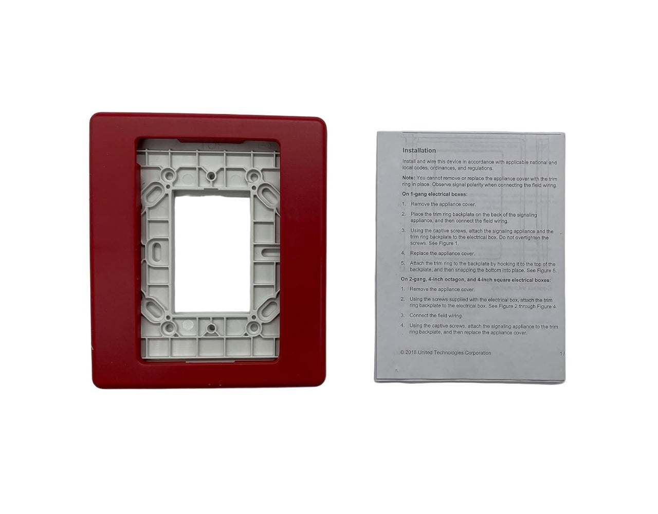 Edwards G1TR Compact Wall Trim Plate, Red