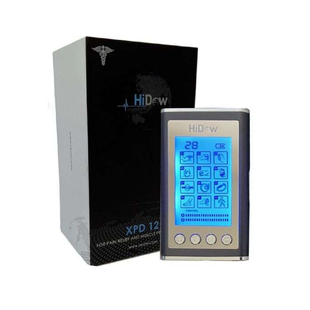 HiDow JQ-5C-S XPD Dual Channel TENS EMS Unit 12 Modes Muscle Stimulator Pain Relief Therapy Electronic Pulse Massager.