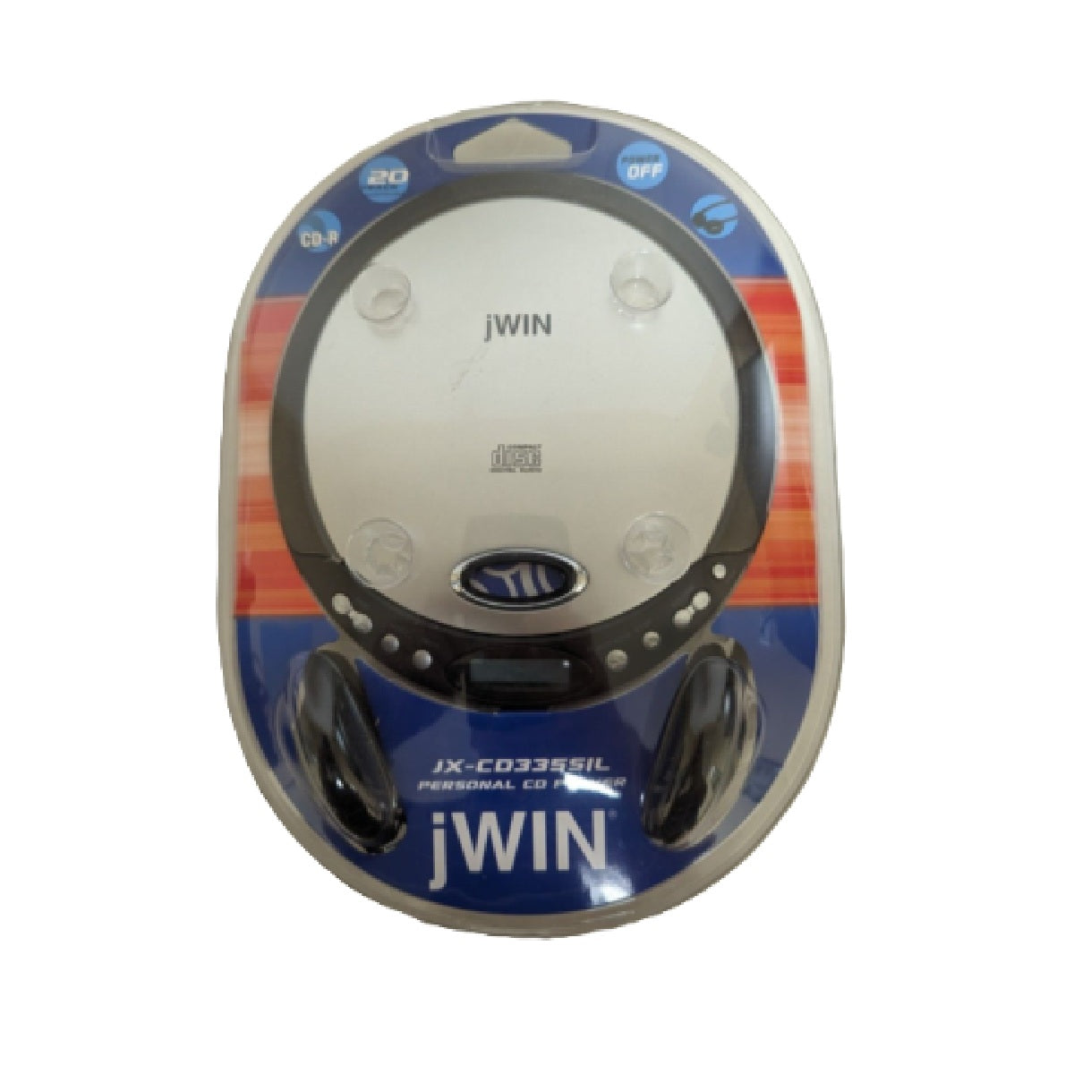 jWIN JX‑CD335SIL Portable CD Player with Headphones